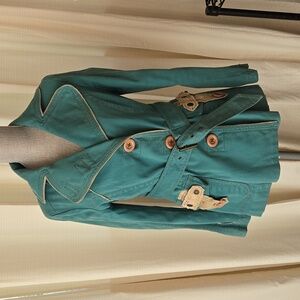Sugar Lips Belted Jacket with Button Accents